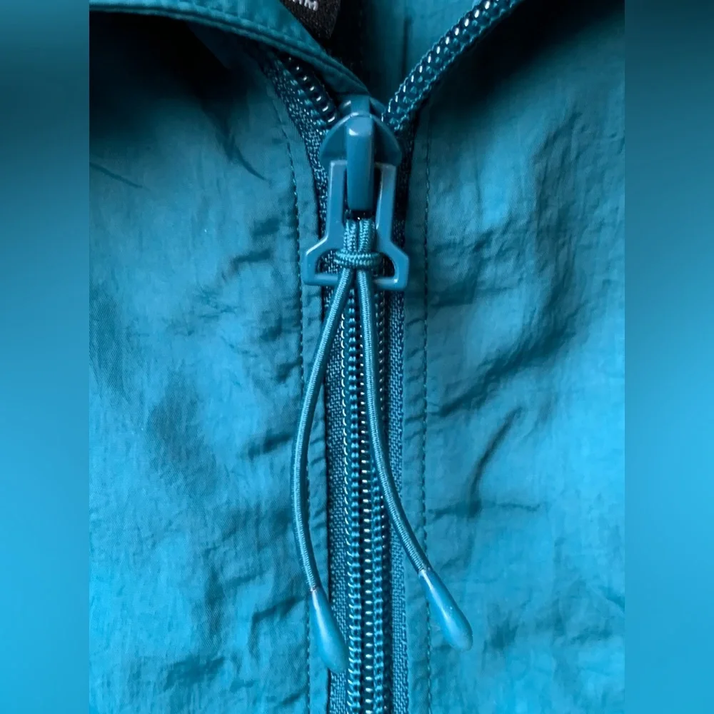 ALL IN MOTION Womens Teal Blue Green  Half Zip Pullover Nylon Windbreaker Jacket